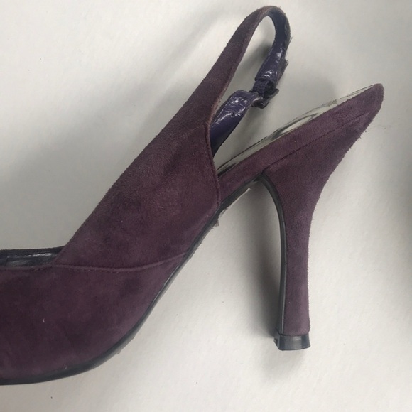 Bcbgirls Cute Purple Suede Sling Back 4” Heels - Picture 2 of 5
